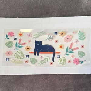 Colorful Cat and Floral Cup Wrap